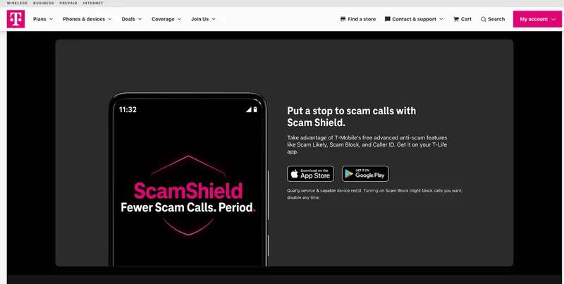 Carrier-level scam protection: T-mobile scam shield