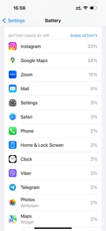 battery usage