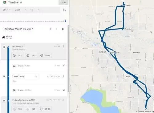 Tracking location history on Google Maps Tracking location history on Google Maps