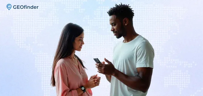 Two people discussing how to trace a phone number. Two people discussing how to trace a phone number.