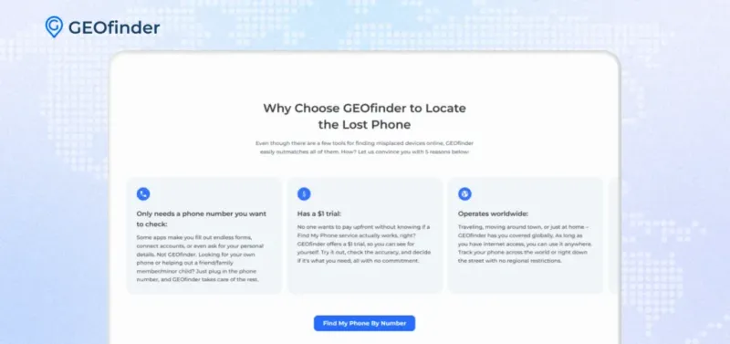 How GEOfinder's Find My Lost Phone tool helps
How GEOfinder's Find My Lost Phone tool helps