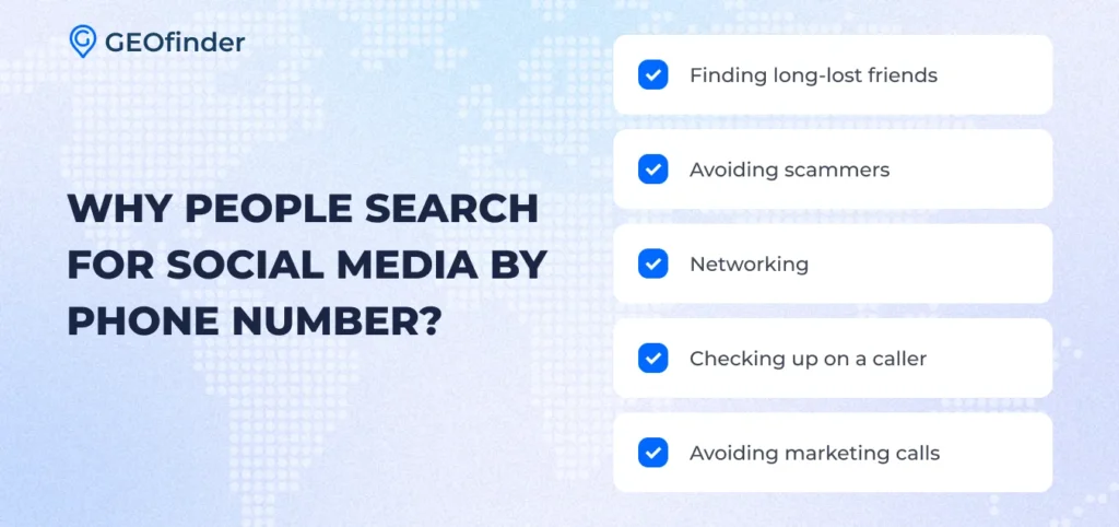 Why and how to find social media accounts by phone number, explained by GEOfinder