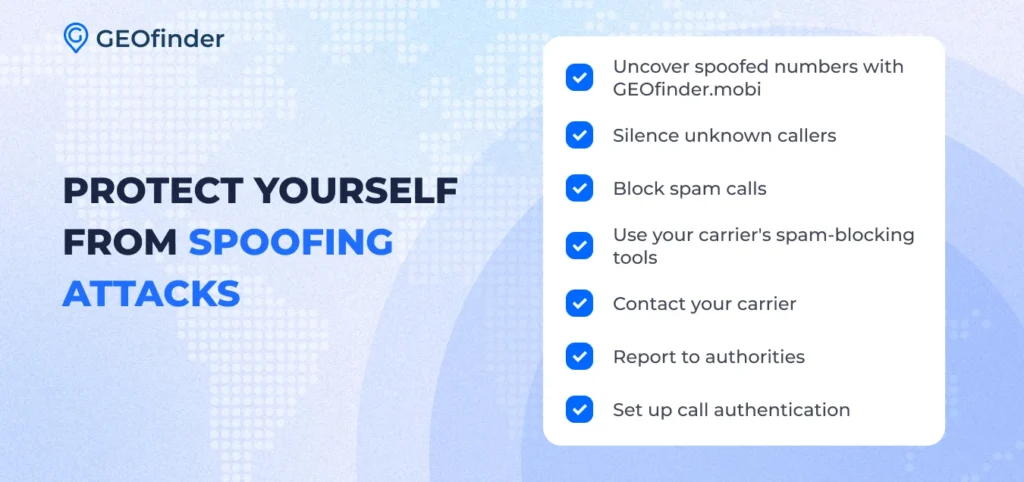How to stop someone from spoofing my phone number? Find out with GEOfinder.mobi