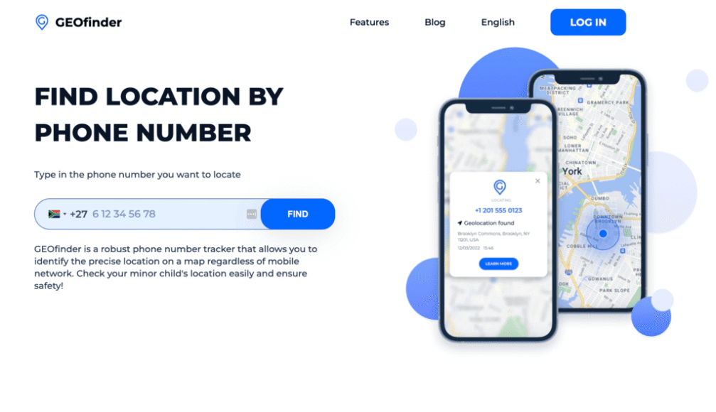 GEOfinder track location by phone number
