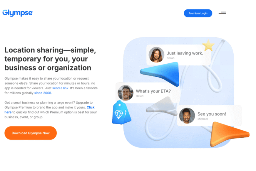Glympse – best temporary Location sharing app