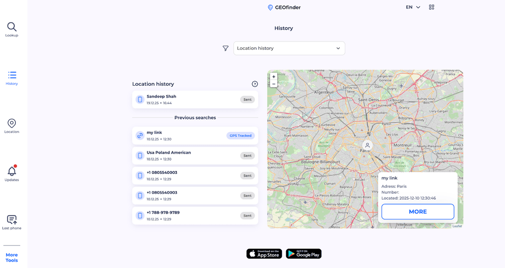GEOfinder – best family tracking app for quick location checks without app installation