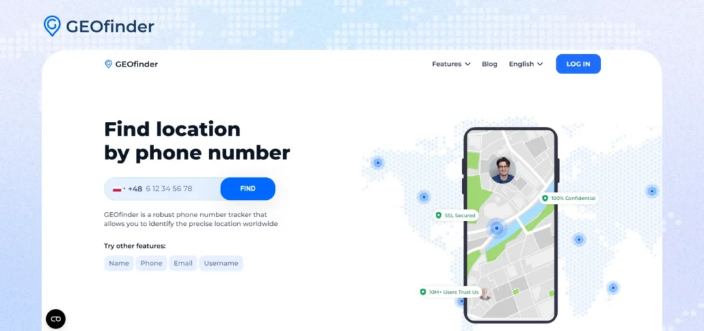 GEOfinder find location by phone number